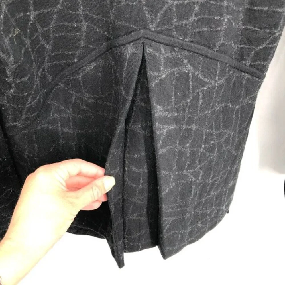 Eileen Fisher wool blend lagenlook career‎ lady jacket cardigan sweater black S